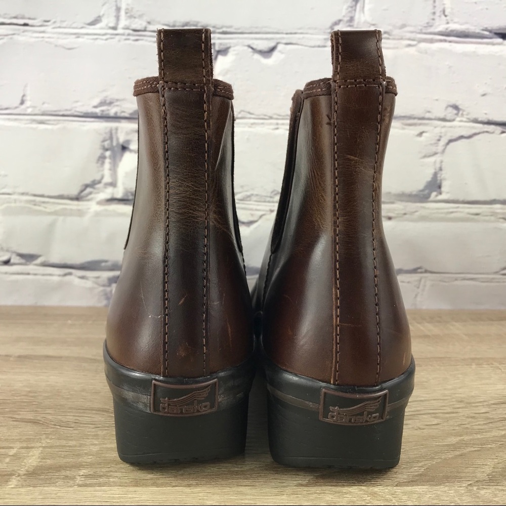 Dansko Vail Brown Leather Clog Ankle Boots 37 - Picture 4 of 9